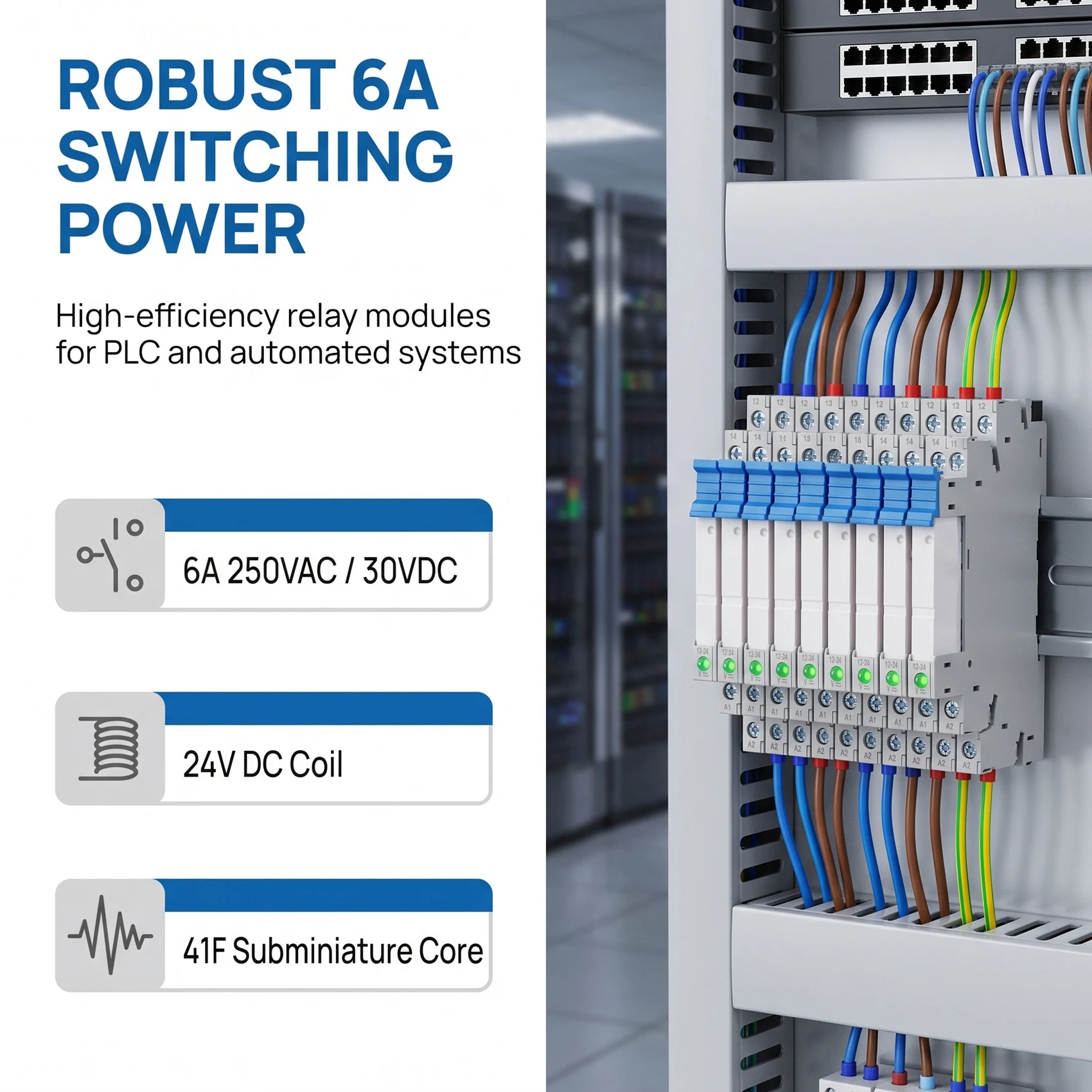 AB42-10PCS DIN Rail Relay Module 41F Slim Relay 41F-1Z-C2-1