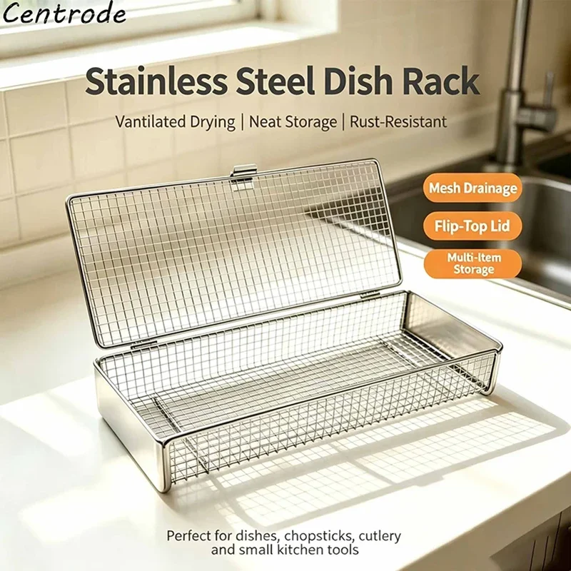 Dishwasher Specific Small Item Cleaning Basket 304 Stainless Steel Tableware Soaking and Washing Basket To Prevent Scattering