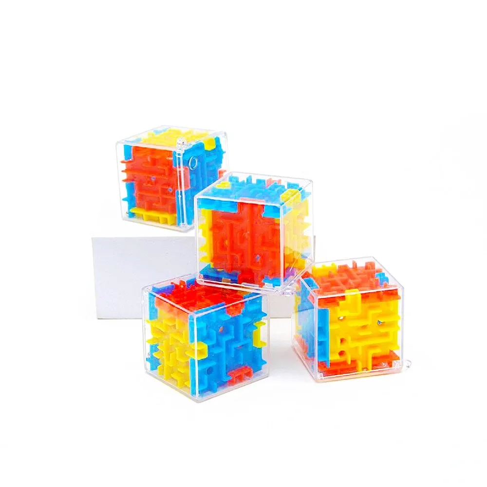 8Pcs 3D Transparent Square and Round Roller Ball Maze Game Kids Birthday Party Baby Shower Gift Giveaway Toy Pinata Filler Pack