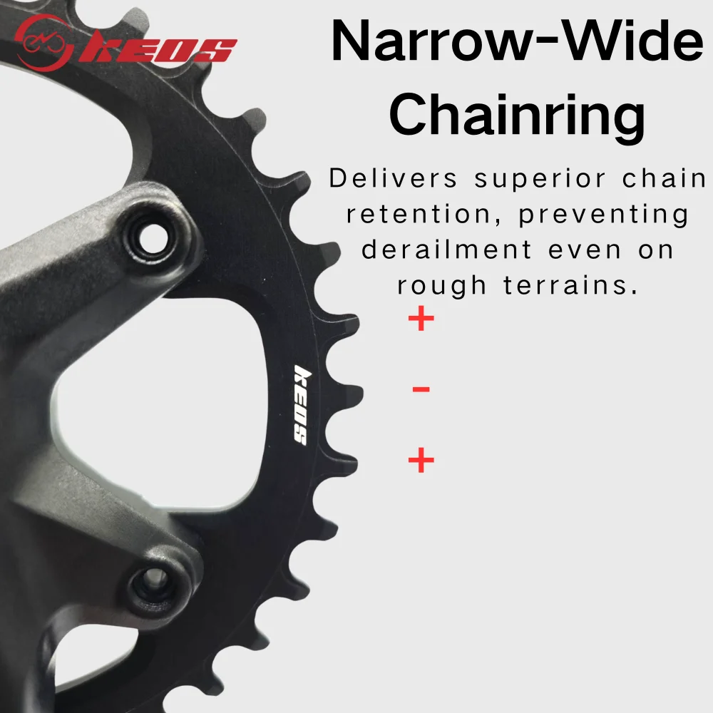 KEOS Asymmetric 96BCD Aluminum Alloy Narrow-Wide Tooth 1x