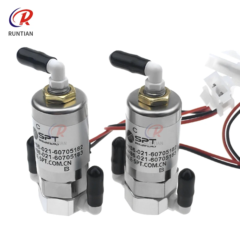2pcs Original Solenoid Valve for Allwin Solvent Printer SPT 24V 5.5W  8W Straight Bend 3-way Solenoid Valve for Printer