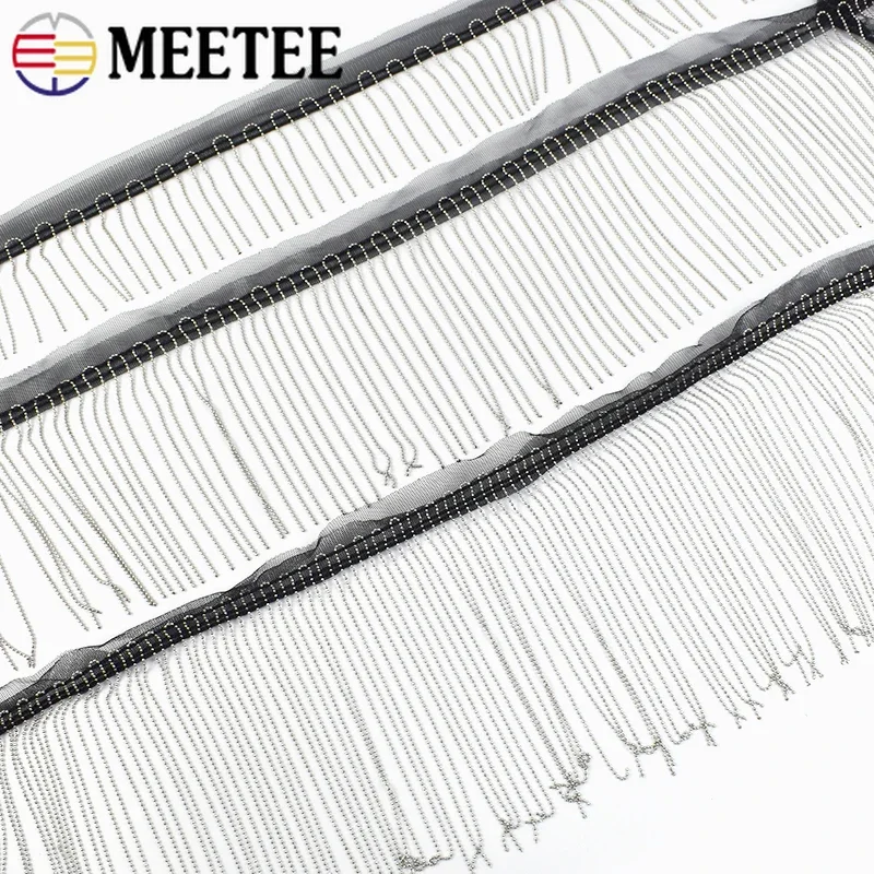 

2/5Yards 6-15cm Metal Beads Chain Tassel Fringe Party Dress Beaded Lace Trim Clothes Decoration DIY Garment Sewing Accessories