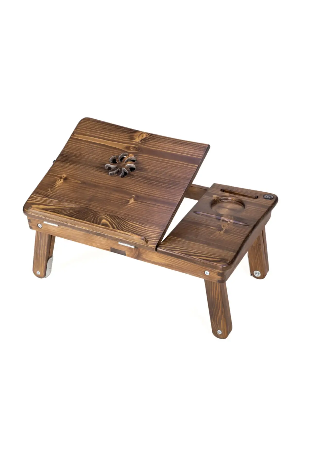 Walnut Color Fanless Model Laptop Stand Wood Color Popular Practical Use