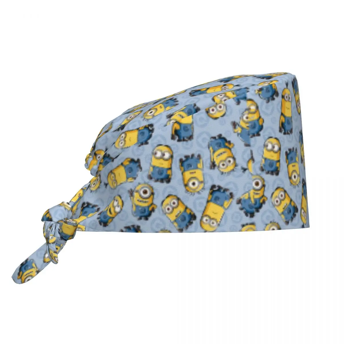 

Custom Animated Comedy Movies Minions Breathable Scrub Hat Surgical Scrub Caps Unisex Nursing Hair Hats Work Scrubs Hat