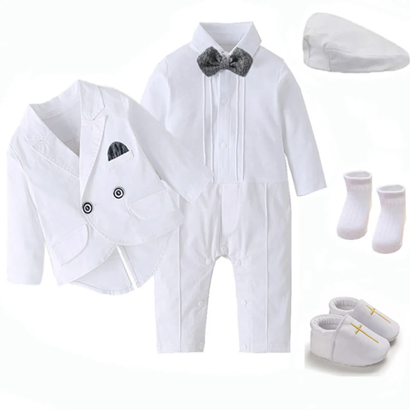 Baby Boys Clothes Formal Suits One Year Old Baptism Clothing  Infant Boy Birthday Party Dress Newborn Clothes Boys Gentleman Set