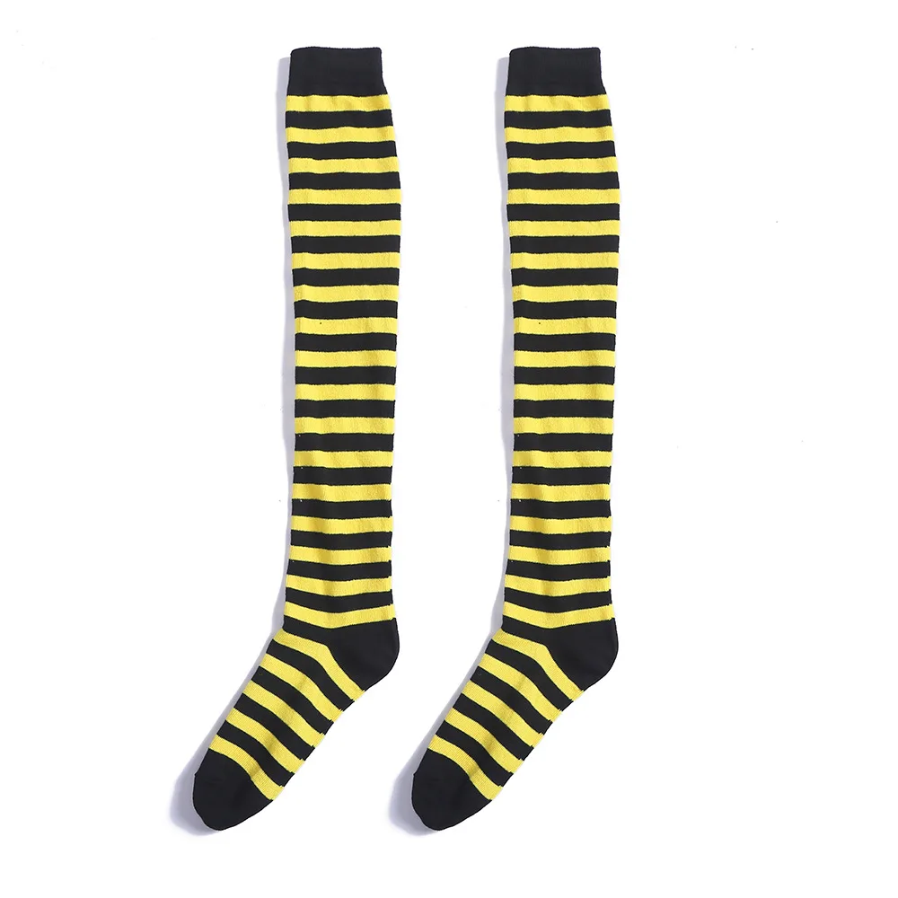

New Athletic Crew Dress Christmas Halloween Striped thigh-high Sock Japanese Striped knee-high Women Wholesale B8W173