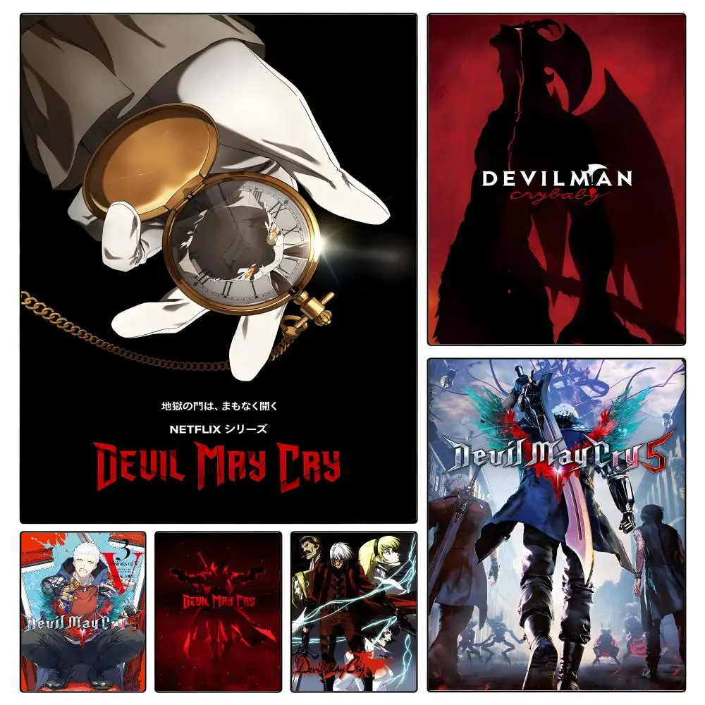 game Devil May Cry Poster Poster Waterproof HD Unframed Self‑Stick Decor Wall Art for Home Room Decoration Gift