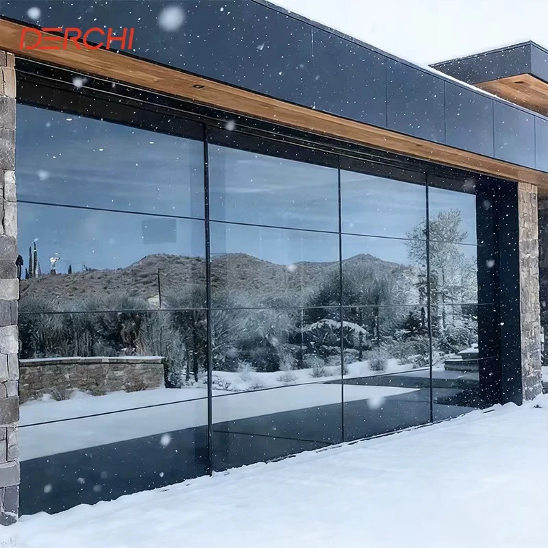 Custom Garage Door New Style High Quality Best Price Automatic Aluminum Full View Sectional Overhead Insulated  With Flush