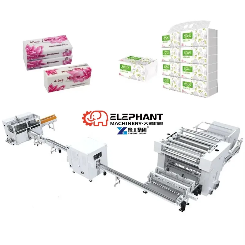4 or 5 Lines Automatic Non Stop Soft Facial Tissue Production and Packaging Machine Disposable Tissue Processing Equipment