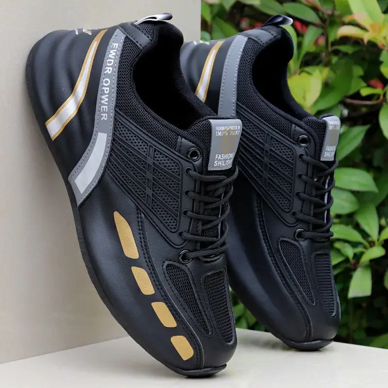 Men's Casual Vulcanized Shoes Fashion Luxury Sneakers Flat Shoes for Man Thick-soled Height-increasing Brand Shoes Big Size 2024