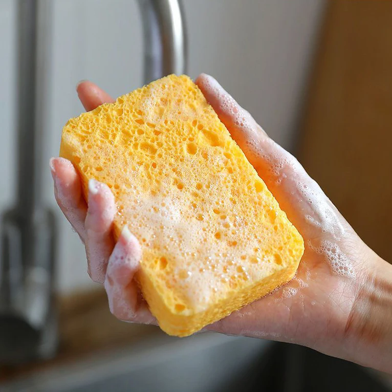 Esponja para platos naturales de algodón y pulpa de madera, fregador de platos ecológico, limpieza del baño del hogar absorbente suave, 20/10/5/2 Uds.