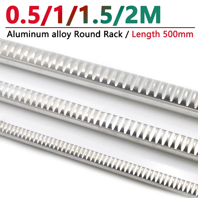 

1pcs Aluminum Round Rack 0.5/1/1.5/2 Module Length 500mm Diameter 8/10/12/15/16/18/20/25mm Spur Gear Cylindrical Rack Guideway