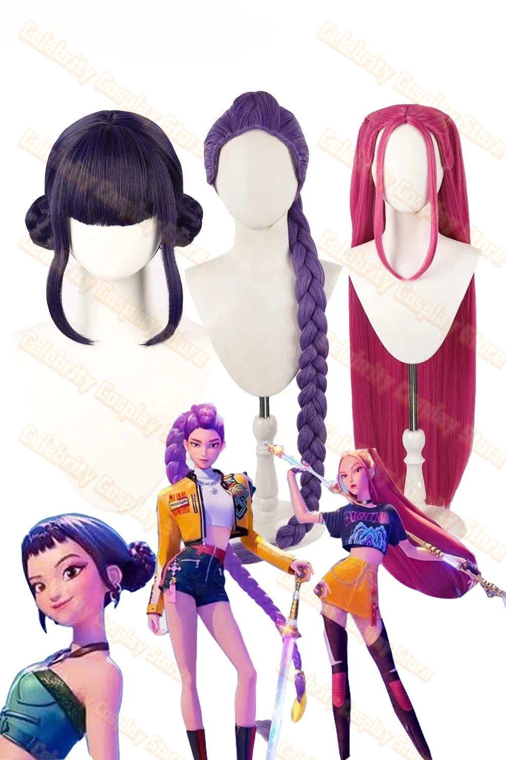 

Rumi Mira Zoey KPOP Demons Hunter Cosplay Wig Hair Disguise for Women Girls Group Halloween Carnival Costume Accessories 2025