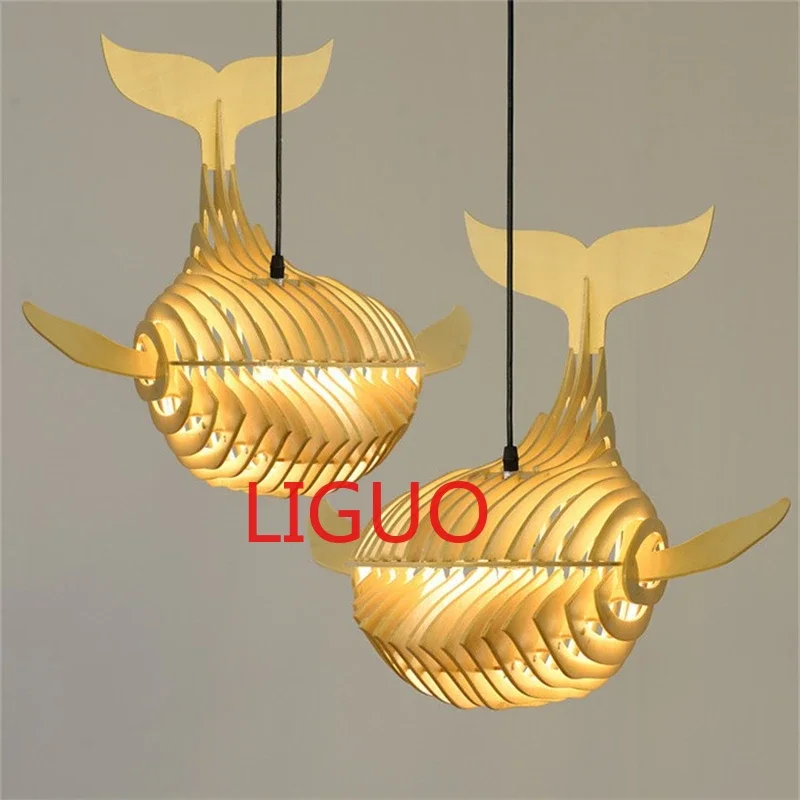 peixe de madeira pingente luzes para quarto de criancas arte moderna baleia madeira lampada pendurado cozinha luminarias 01