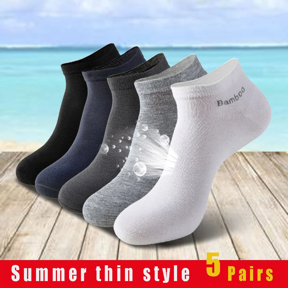 5/10Pairs Hohe Qualität Bambus Faser Socken Business Atmungsaktive Ankle Socken Casual Bequeme Männer Und Frauen Kurze Socken größe 38-44 – Detail 4