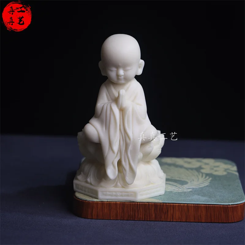 

Ivory Nut Half Sitting Monk Buddha Ornaments Home Decorations and Accessories Office Entrance Antique Shelf Crafts Statue Gift