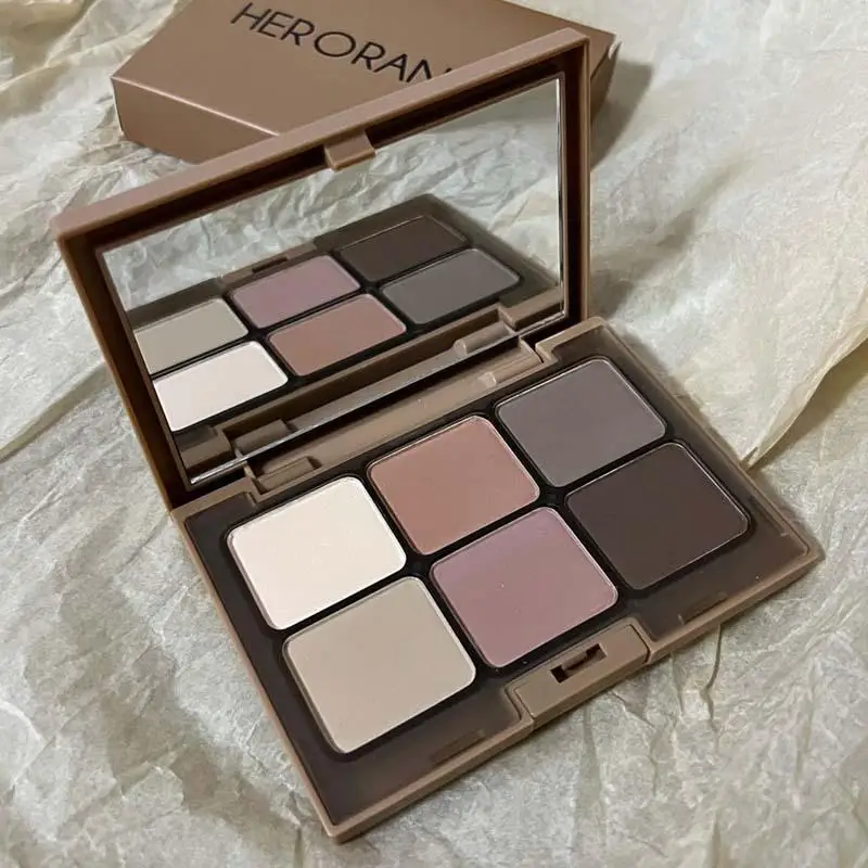 6 Colors Eye Shadow Multi-Function Disc Matte Powder Blusher Facelift Highlight All-In-One Disc Earth Color Autumn And Winter.