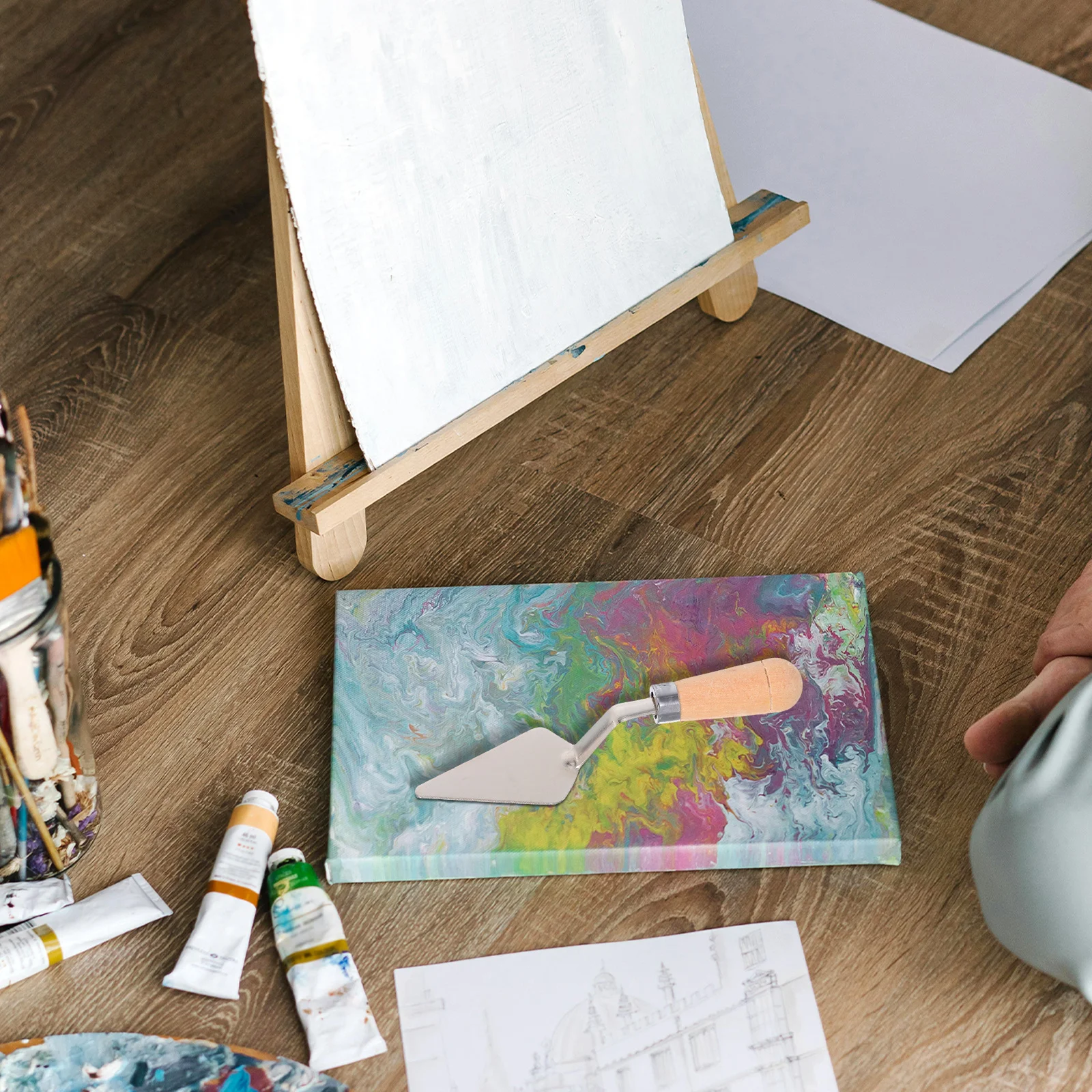 

8Pcs Painting Palette Knife Set Stainless Steel Tips Wood Handle Smooth Finish for Oil Acrylic Mixed Media Art Creations