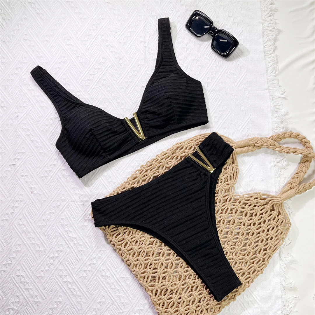 Sexy V-förmiger Bikini mit hohem Beinausschnitt und mittlerer Taille, zweiteiliger Bikini-Set, Badeanzug, Damen-Badebekleidung, Bather Swim V6929 – Detail 11
