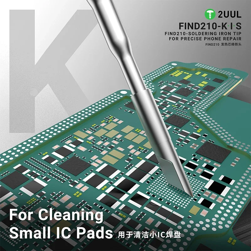 

2UUL C210 Integrated Heating Core Soldering Iron Tip, Efficient Heat Conduction for JBC Sugon Aifen T210 T26 A9 Station