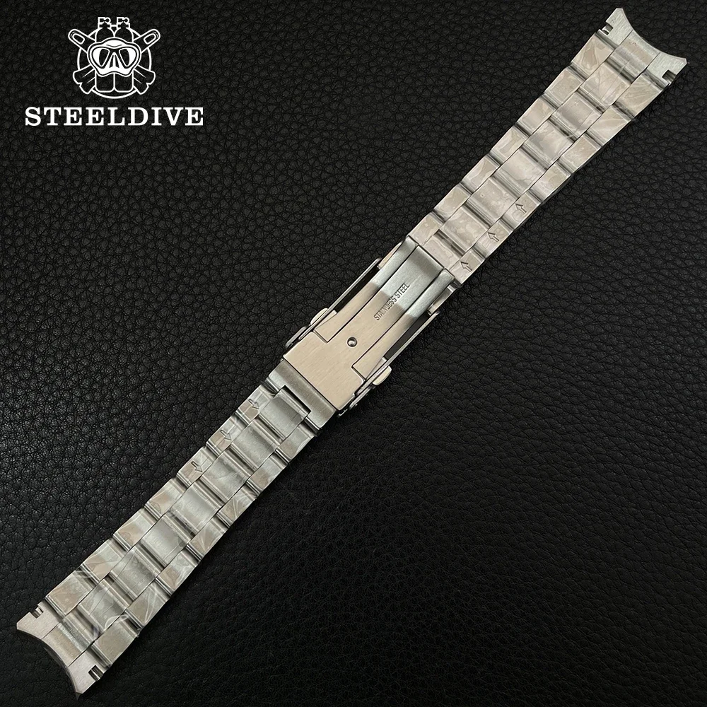 STEELDIVE SD1964 New Special Strap Watch Chain 22*18MM Width SD1964GD Stainless Steel Strap With Solid Clasp