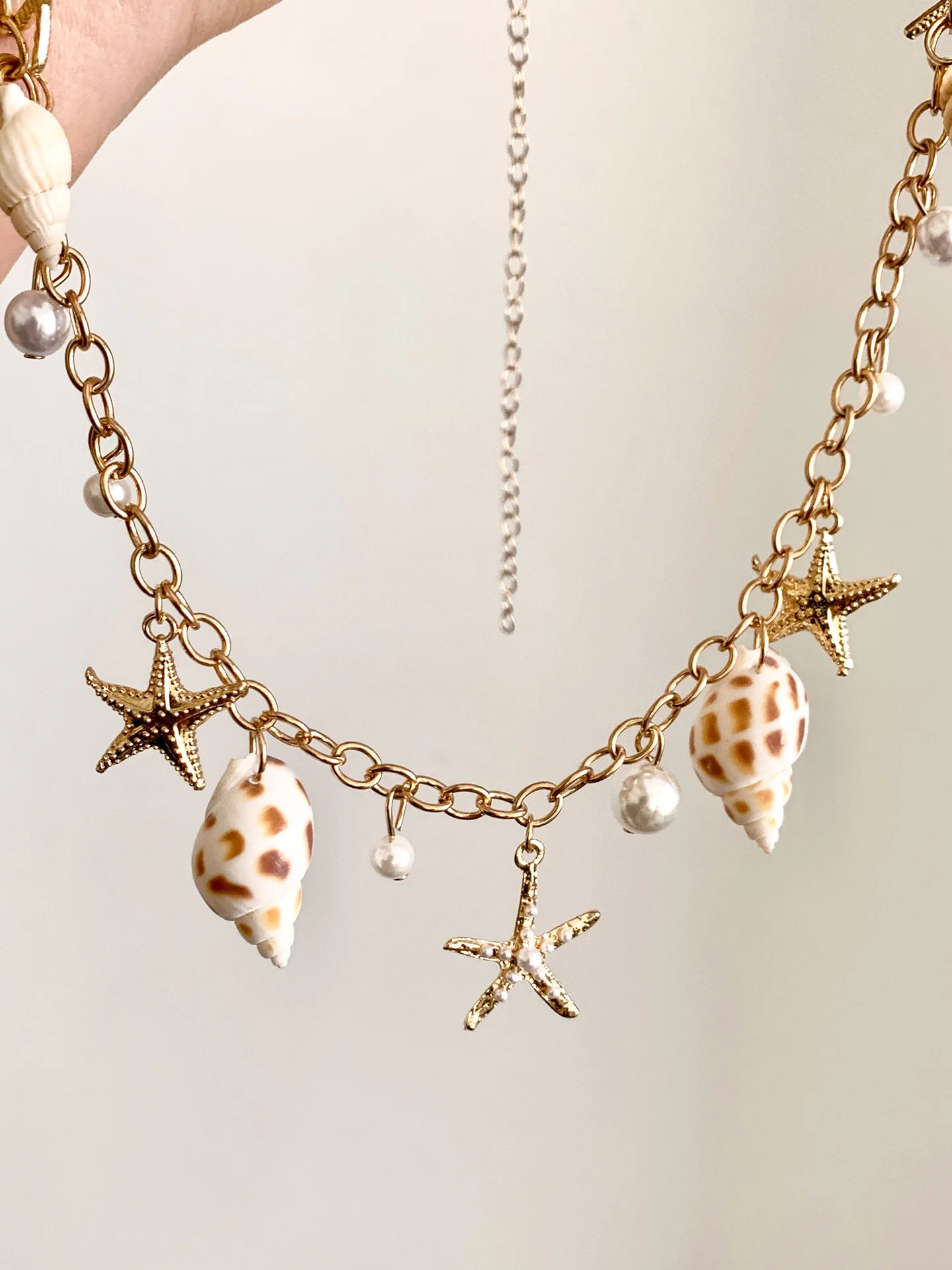 Bohemian Style  Starfish Pearl Waist Chain Women's New Model Beach Holiday Photography Waist Decoration Casual Korean Ve...