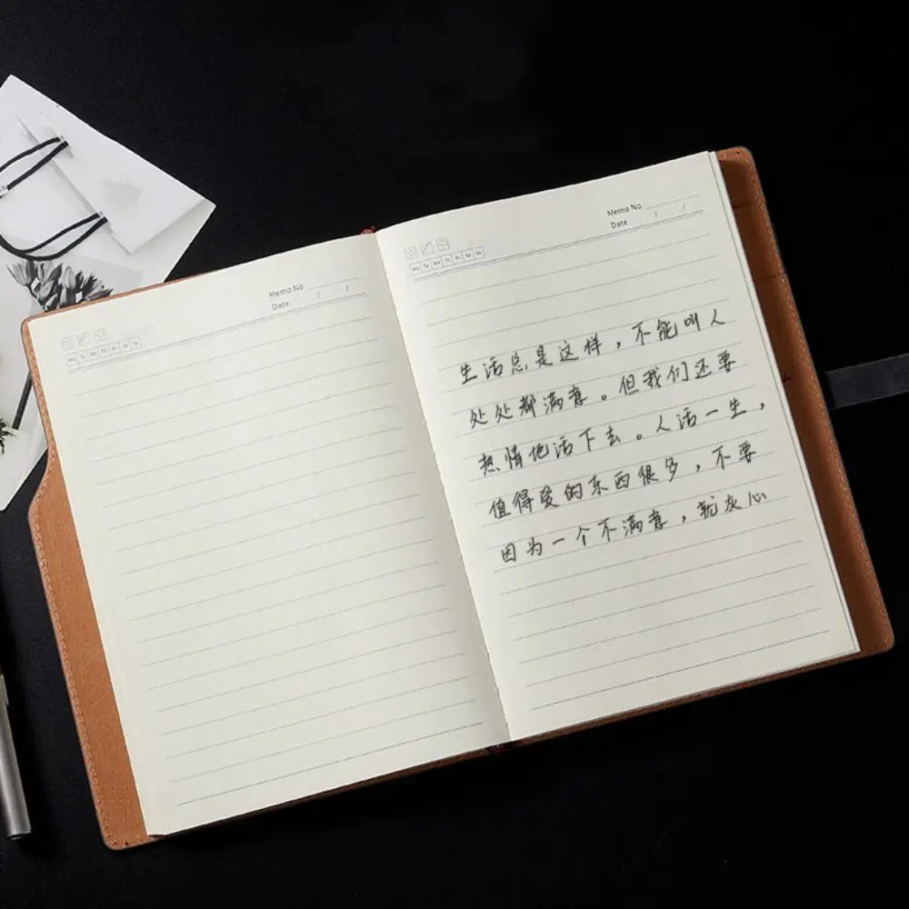 دفتر ملاحظات من جلد البولي يوريثان مقاس A5 مع حامل بطاقة، دقائق اجتماعات كلاسيكية، لوازم مدرسية، أدوات مكتبية، دفتر أوراق فضفاضة، هدايا عيد الميلاد