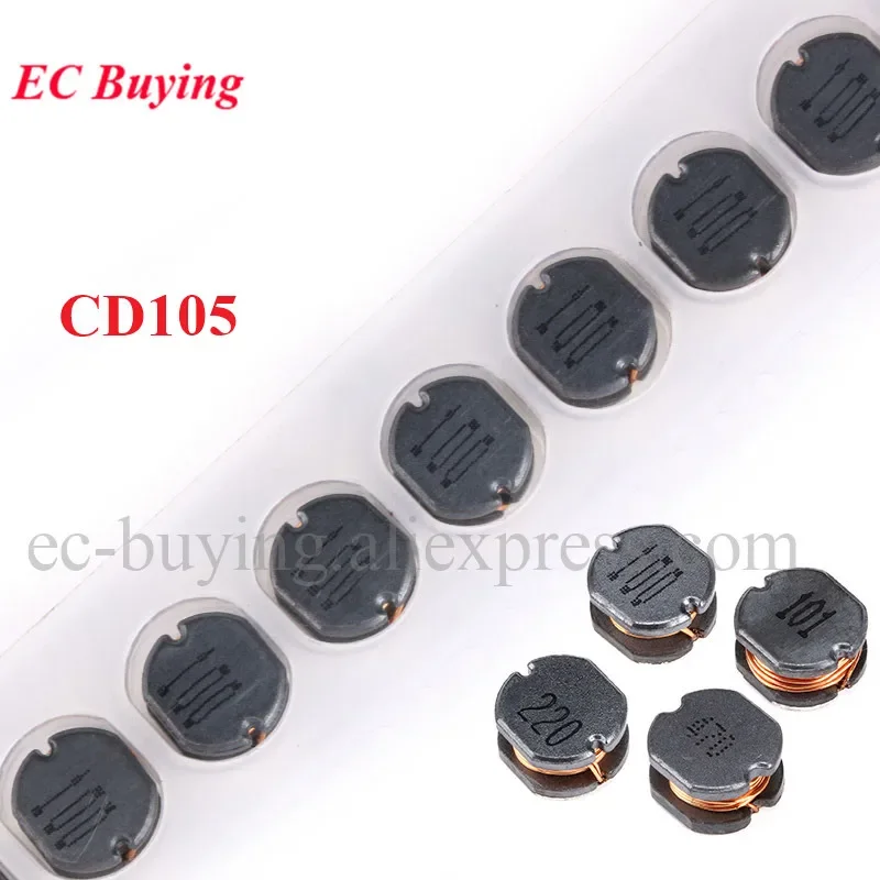10pcs/lot SMD Power Inductors CD105 10UH 22UH 47UH 100UH Wound Chip Power Inductance