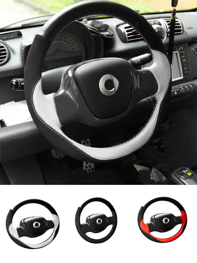 Car 38cm Hand Sewn Steering Wheel Protective Cover For Mercedes Smart 451 Fortwo Car Accessories Interior Styling Decoration