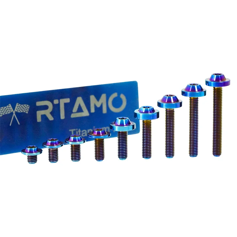 AliExpress RTAMO Gr5 Titanium Bolt M5X5/8/10/12/15/20/25/30/35/40/50mm Ti Torx Head Screw for Bike Motorcycle Dress Up