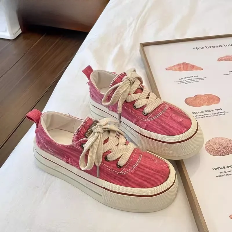 

Классические женские повседневные ретро-туфли из канваса на плоской подошве с круглым носком и резиновой подошвой, низкий вырез, новинка лета