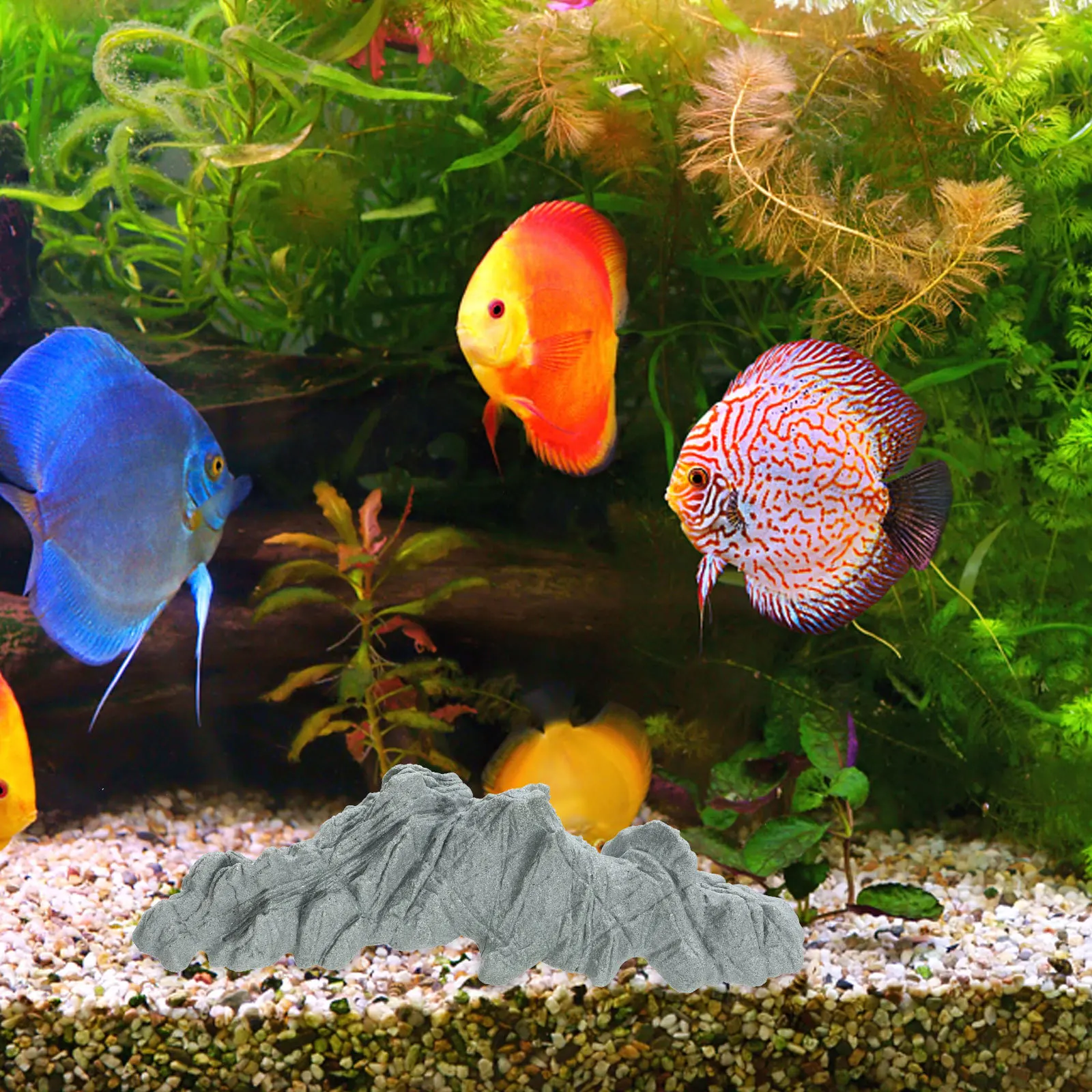 

Simulation Rockery Resin Fish Tank Landscape Decoration Practical Break Resistant Aquarium Ornament No Fade Long Term Stability