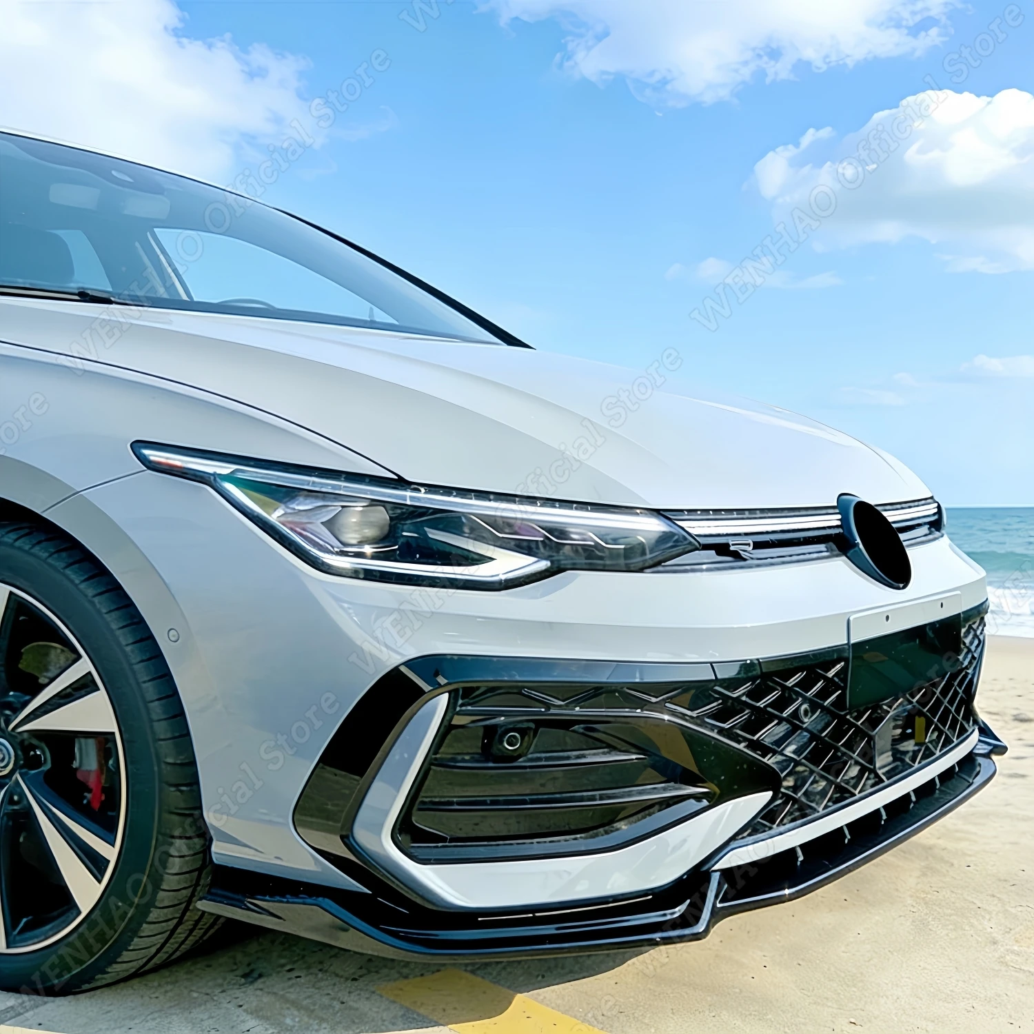 3Pcs Car Front Bumper Splitter Lip For Volkswagen Golf 8.5 MK8.5 GTI R-line 2024-2026 Tuning Bumper Guard Deflector Body Kits