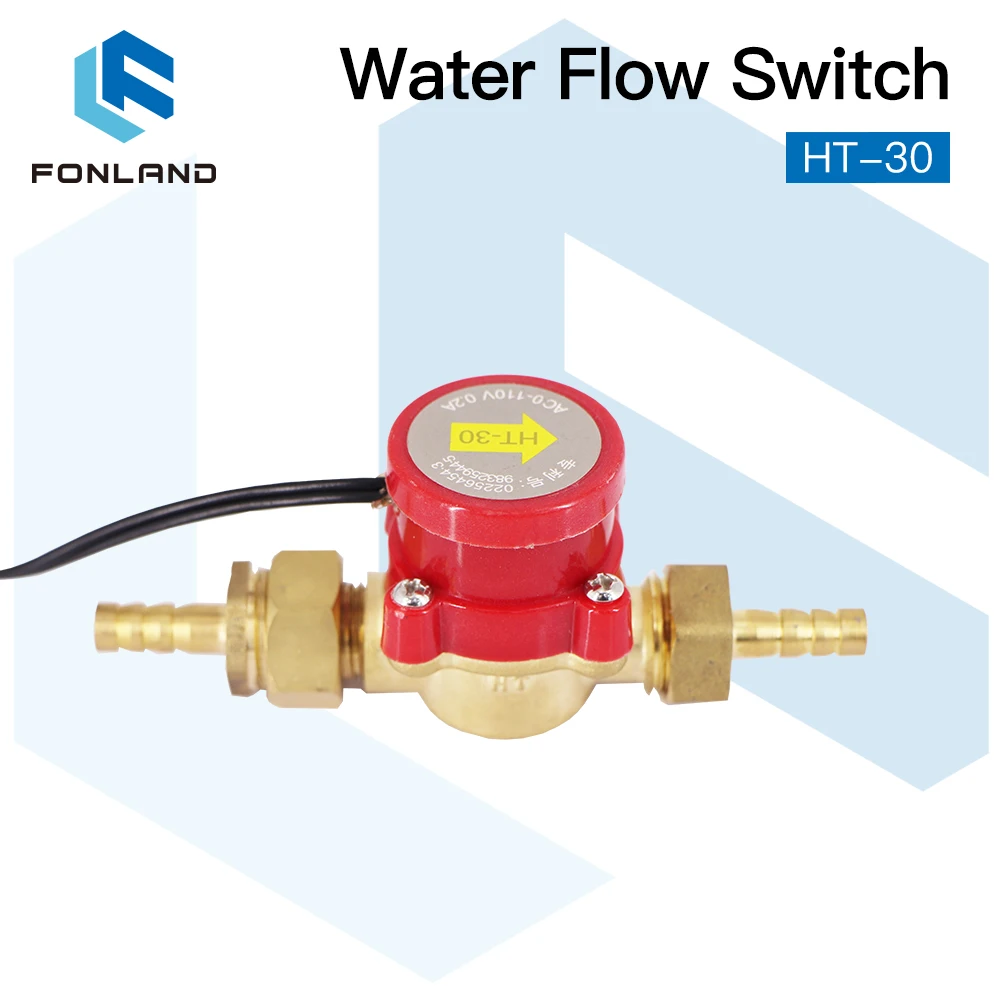 FONLAND Water Flow Switch Sensor 8/10/12mm HT-30 Protect for CO2 Laser Engraving Cutting Machine