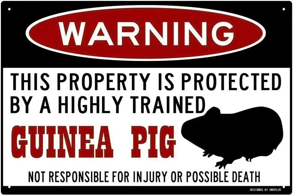 FemiaD Guinea Pig Sign,Funny Metal Signs,Guinea Pig,Guinea Pig cage,GuineaPig Tin Sign 8 X 12 Inches