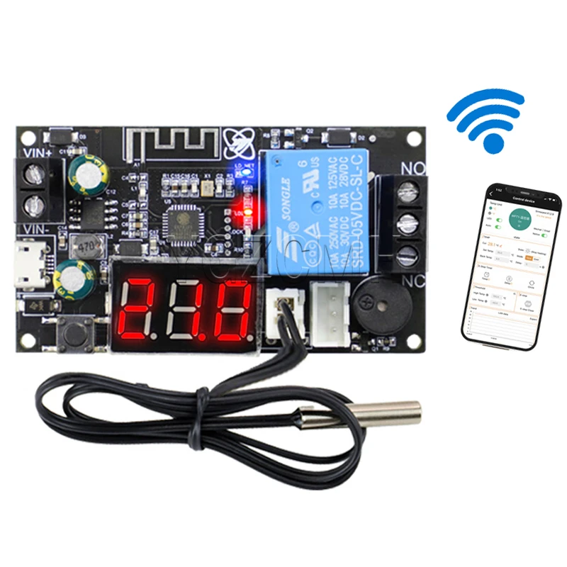 Remote WIFI Thermostat High Precision Temperature Controller Module Cooling And Heating APP Collection