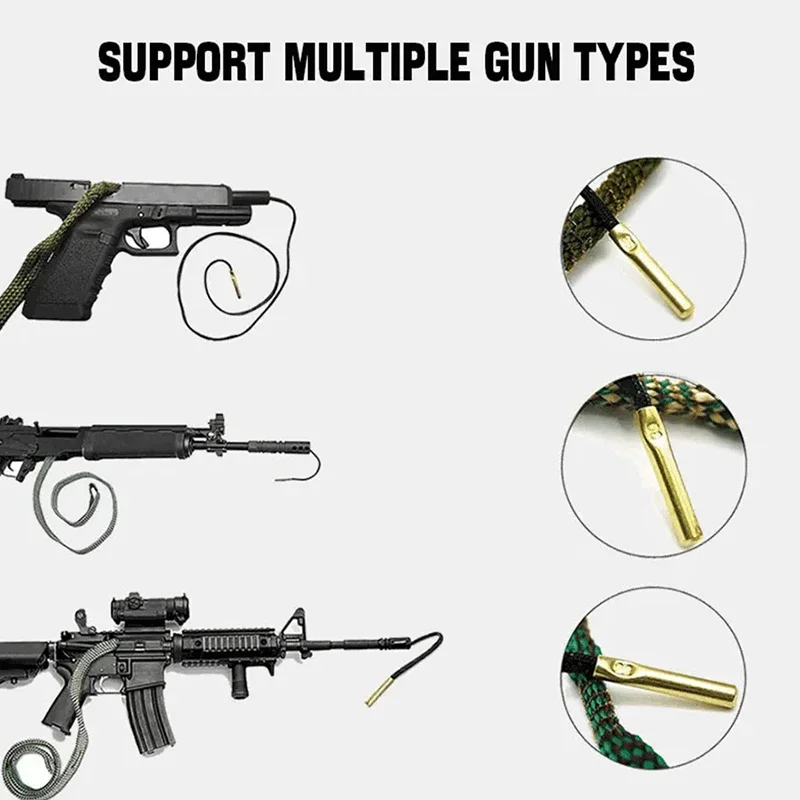 Vector Optics 12 Ga Kit Pembersih Senapan Bor Bersih Tali Sikat Bor Barel Ular untuk 9Mm .22 .223 5.56Mm .308 7.62Mm