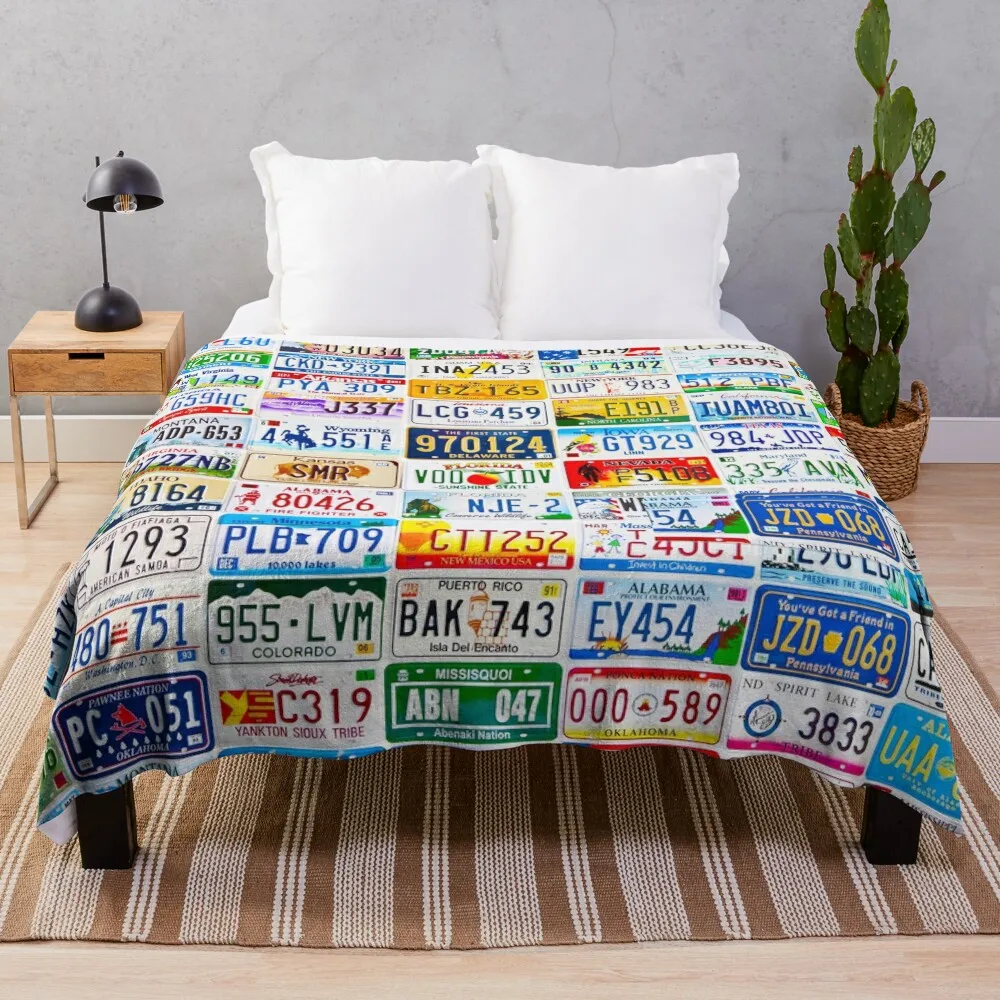 

Licence Plate Wall Throw Blanket Moving Blankets Sofas Of Decoration Luxury Throw Plush Blankets