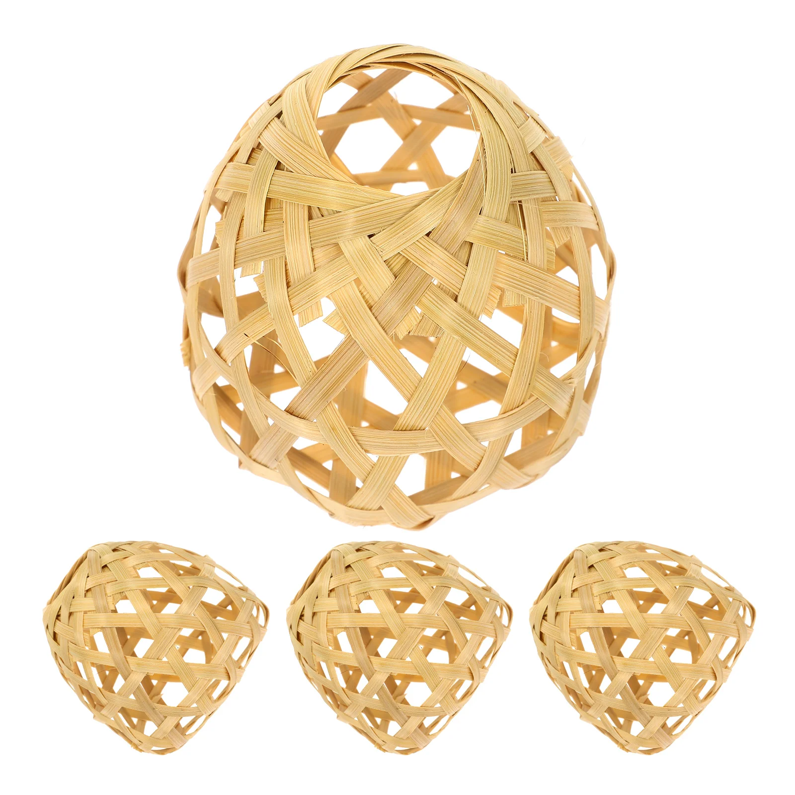 

4 Pcs Bamboo Lampshade Mini Woven Circular Table Light Cover for Hanging Pendant Ceiling Lamp Shades Replacement Decorative Eye