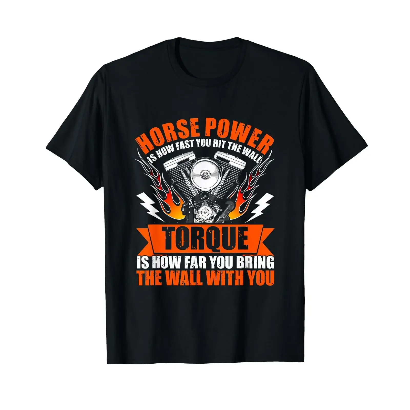 Horsepower Is How Fast You Hit The Wall Funny Car Mechanic T Shirt vintage Washed Slightly designer clothes Breathable