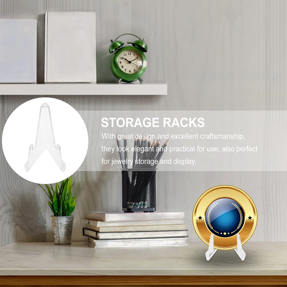 

15Pcs Clear Display Stands Mini Easel Holders for Coins Cards Badges Stable Small Plastic Display Stands Coin Holder