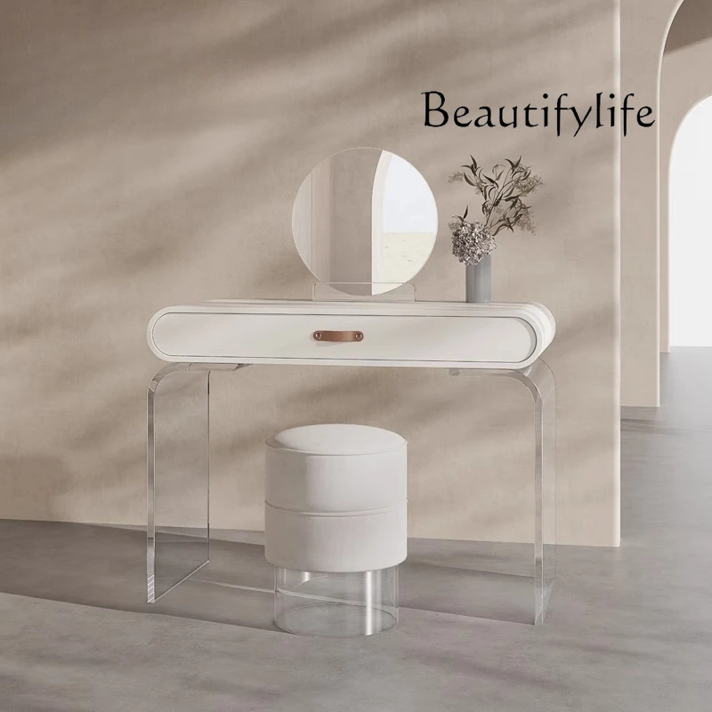 

Acrylic dresser modern simple bedroom makeup table small apartment household light luxury makeup table