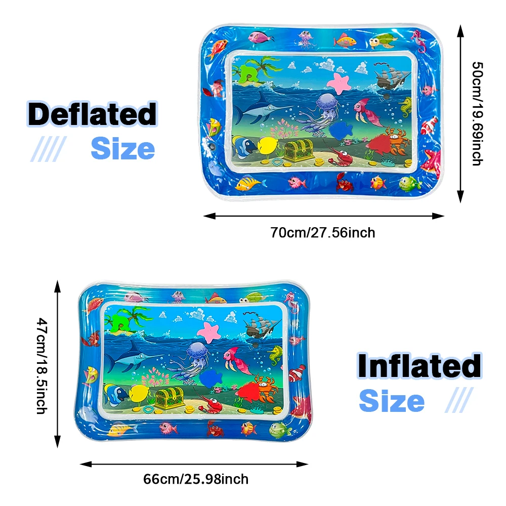 Tappetino gonfiabile per acqua a tema Squid Ocean per neonati - Tappetino da gioco sensoriale in PVC spesso, giocattolo educativo per bambini, regalo di compleanno perfetto