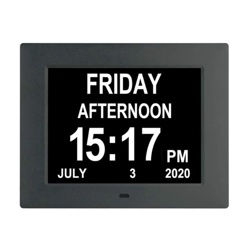 8 Inch Alarm -Dementia Clock With Custom Reminders&Remote Control Clock With Date Helps Memory Loss/Alzheimer's-EU Plug