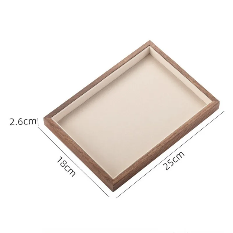 الجوز الأسود علبة مجوهرات فاخرة الرجعية حلقة تخزين صواني المجوهرات مكافحة القلائد سوار عرض البليت مجوهرات المنظم