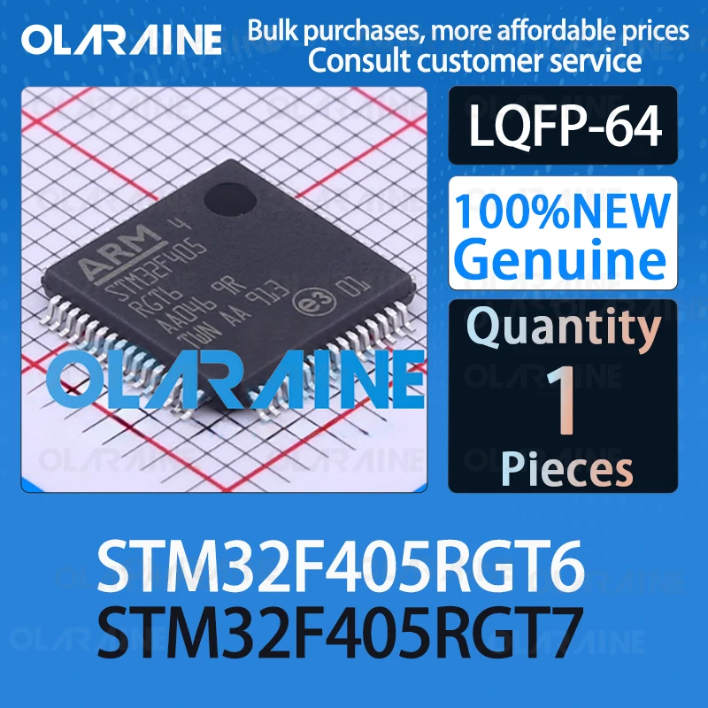 STM32F405RGT6 STM32F405RGT7 LQFP-64 	ARM Cortex M4 Ingeboude verwerkers 32bis mikrobeheerdersMCU IC chip circuit controller