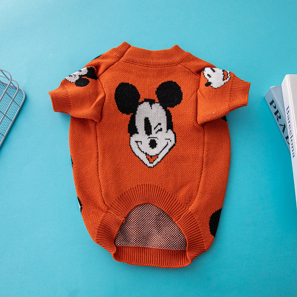 Disney Autumn Winter Warm Dog Sweater Mickey Knitted Pet Sweater Small and Medium Dog Clothes Pet Clothes Cat Clothes