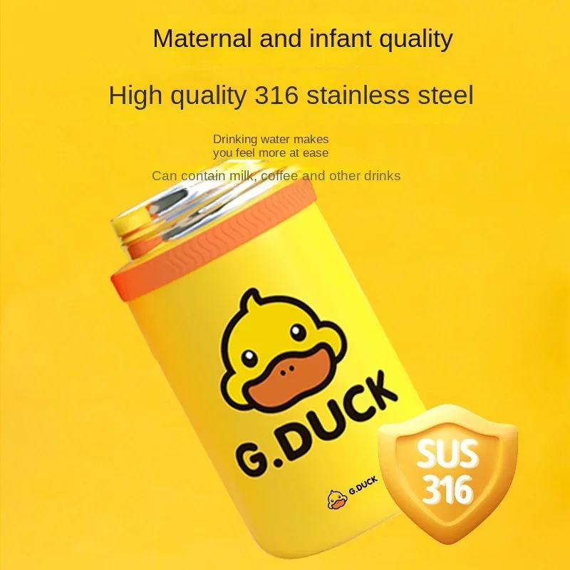 Stainless Steel Thermal Bottle with Digital Thermometer 550ml Led Little Yellow Duck