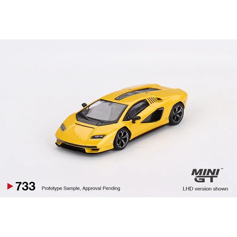 In Stock MINIGT 733 1:64 Countach LPI 800-4 New Giallo Orion Diecast Diorama Car Model Collection Miniature Toys