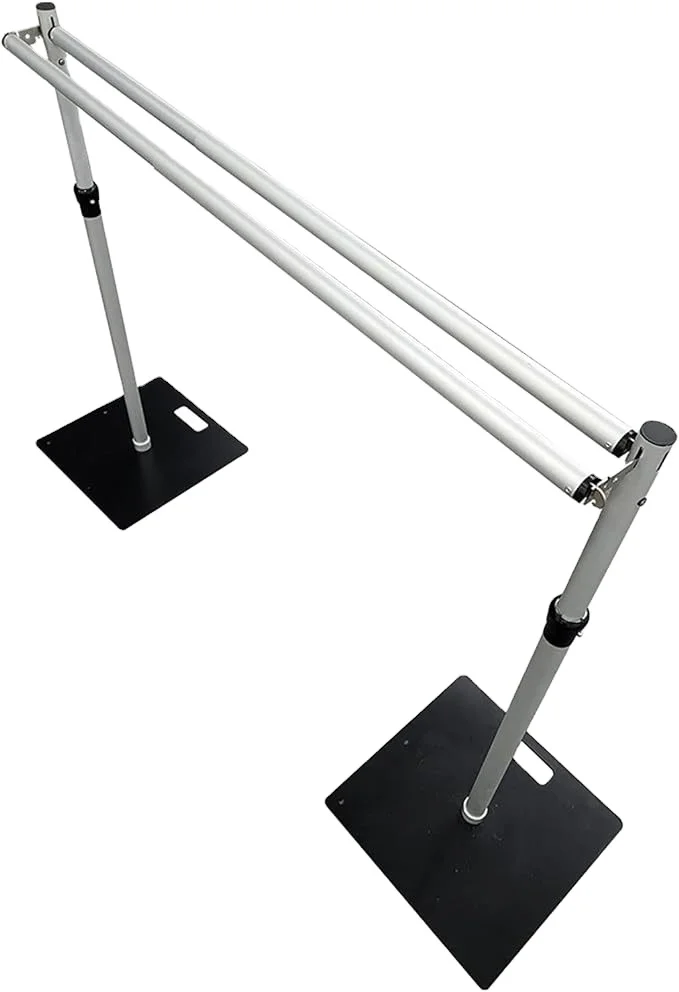 Double Crossbar Wedding Backdrop Stand 6-10FT Telescopic Metal Frame